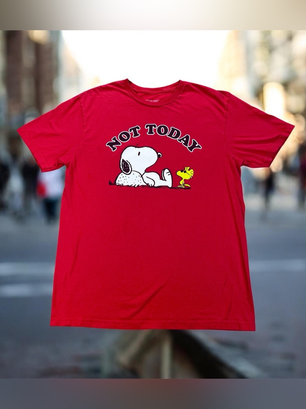Peanuts Snoopy “Not Today” Graphic Tee Red M